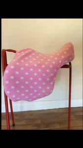 Bespoke Fleece Saddle Cover - Pink Spot