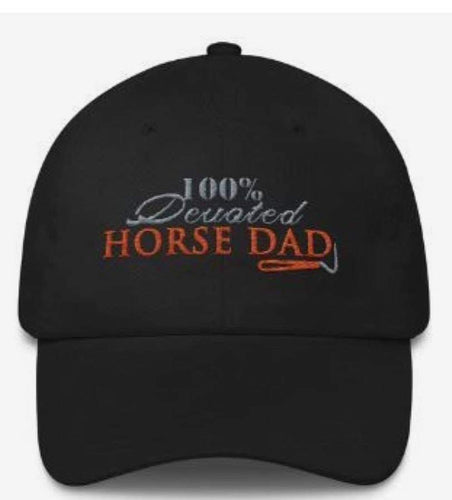 100% DEVOTED HORSE DAD  EMBROIDERED BASEBALL CAP