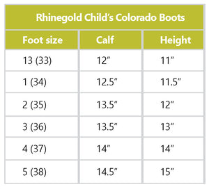 Childs Rhinegold Elite Colorado Country Boot - full adjustable leg